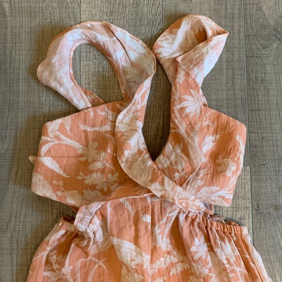 H&M NWT jumpsuit with ruffle straps and open back with ties. Size small. - Picture 4 of 12